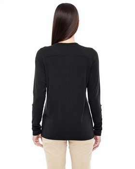 Devon & Jones DP186W Women's Perfect Fit Y-Placket Convertible Sleeve Knit Top