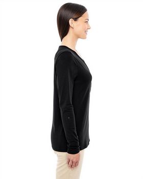 Devon & Jones DP186W Women's Perfect Fit Y-Placket Convertible Sleeve Knit Top