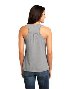 District DM421 Women's Mini Stripe Gathered Racer Back Tank