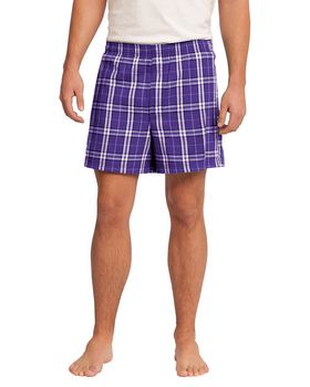 District Mens Young Flannel Plaid Boxer XS Deep Royal