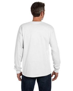 Hanes 5596 Men's Tagless Long Sleeve Pocket T Shirt