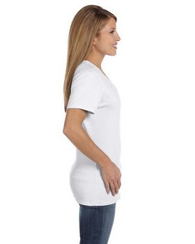 Hanes S04V Women's 100% Ringspun Cotton nano T V Neck T Shirt