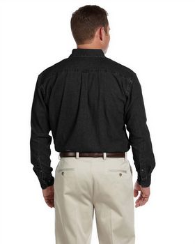 Harriton M550T Men's Tall Long-Sleeve Denim Shirt