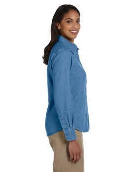 Harriton M550W Women's Long-Sleeve Denim Shirt