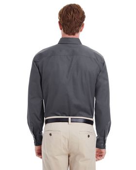 Harriton M581 Men's Foundation 100% Cotton Twill Shirt with Teflon