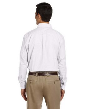 Harriton M600 Men's Long-Sleeve Oxford with Stain Release