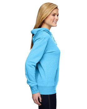 J America J8860 Ladies Glitter French Terry Hooded Fleece Pullover