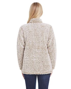 J America JA8451 Ladies Epic Sherpa Quarter-Zip Pullover