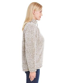 J America JA8451 Ladies Epic Sherpa Quarter-Zip Pullover