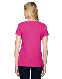 Lat 3504 Women's Fine Jersey Deep Scoop Neck Longer Length T-Shirt