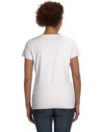 LAT 3507 Women's Fine Jersey V-Neck Longer Length T-Shirt