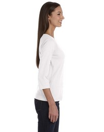 LAT 3577 Women's Ringspun V-Neck 3/4-Sleeve T-Shirt