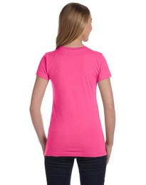 LAT 3616 Girls Ringspun Longer Length T-Shirt