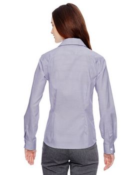 North End 78690 Women's Precise Cotton Dobby Taped Shirt