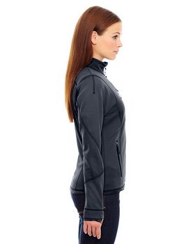 North End 78681 Ladies' Pulse Textured Bonded Fleece Jacket with Print