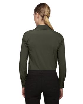 North End 78804 Women's Rejuvenate Performance Shirt with Roll-Up Sleeves