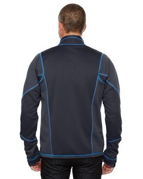 North End 88681 Men's Pulse Textured Bonded Fleece Jacket With Print
