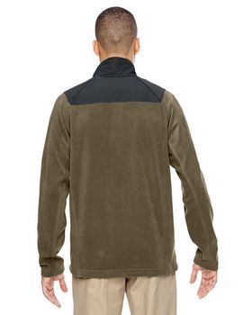 North End 88217 Men's Excursion Trail Fabric Block Fleece Half Zip Pullover