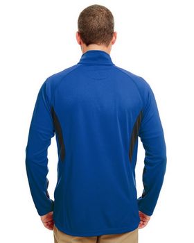 Ultraclub 8434 Adult Cool & Dry Color Block Dimple Mesh 1/4-Zip Pullover