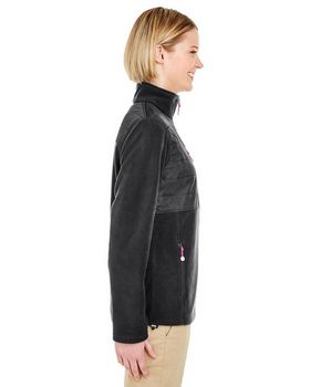 Ultraclub 8493 Ladies' Fleece Jacket with Quilted Yoke Overlay