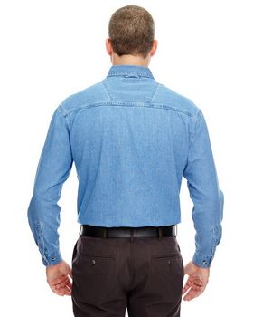 Ultraclub 8960 Men's Long-Sleeve Denim Shirt