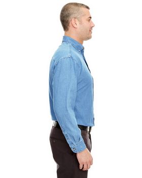 Ultraclub 8960 Men's Long-Sleeve Denim Shirt