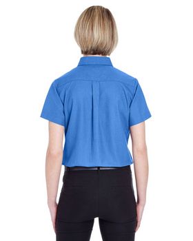 Ultraclub 8973 Women's Short-Sleeve Ladies Oxford Shirt