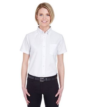 Ultraclub 8973 Short-Sleeve Ladies Oxford Shirt - ApparelnBags.com