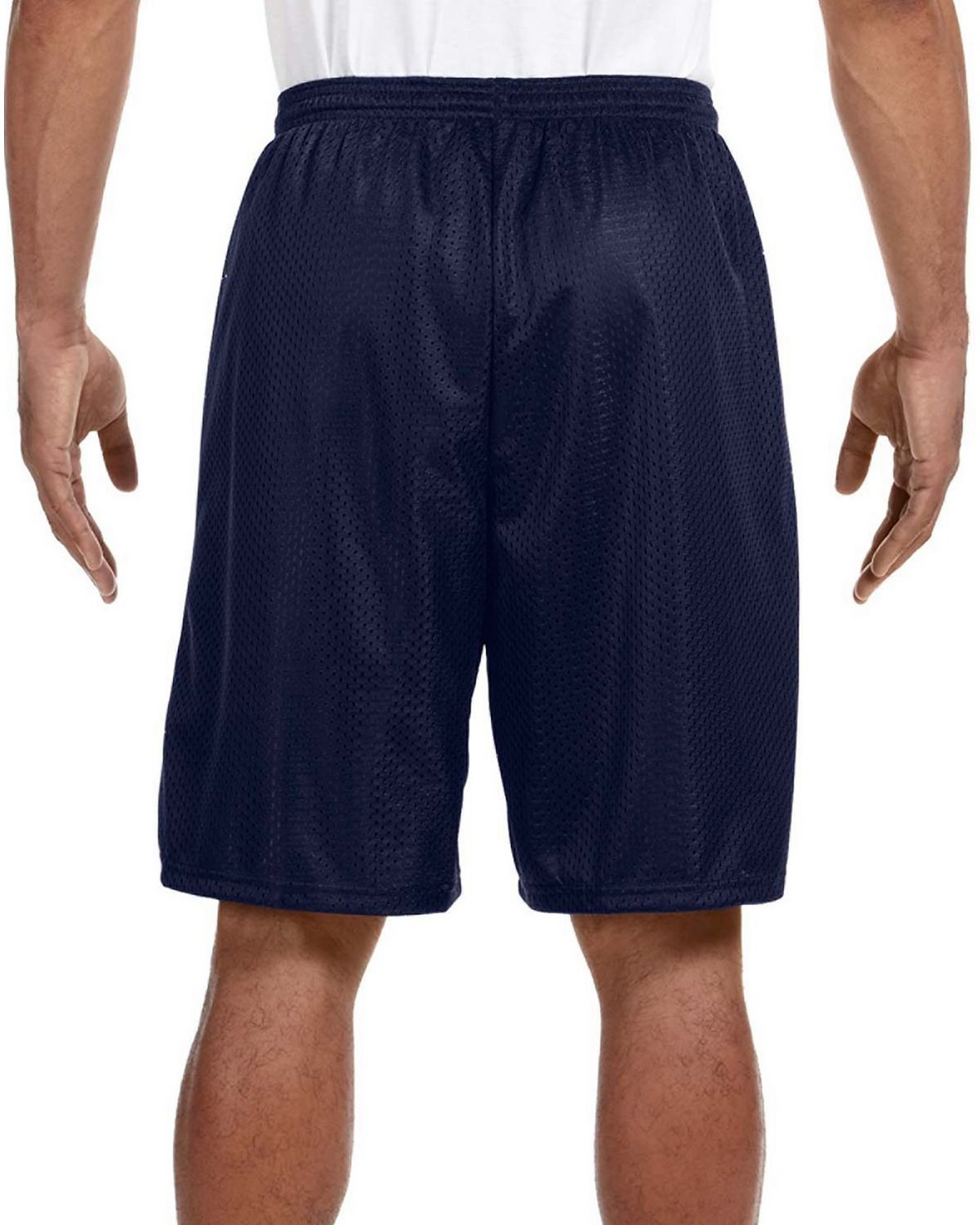 Shop A4 N5296 Adult 9-Inch Lined Tricot Mesh Shorts - Apparelnbags.com
