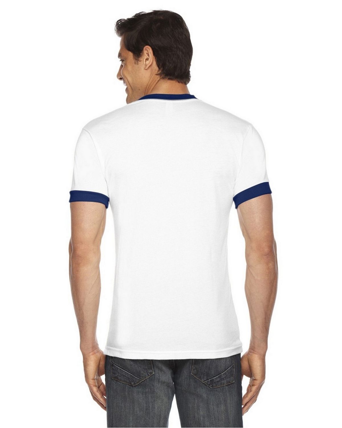 American Apparel BB410 Unisex Poly-Cotton Short-Sleeve Ringer T-Shirt ...