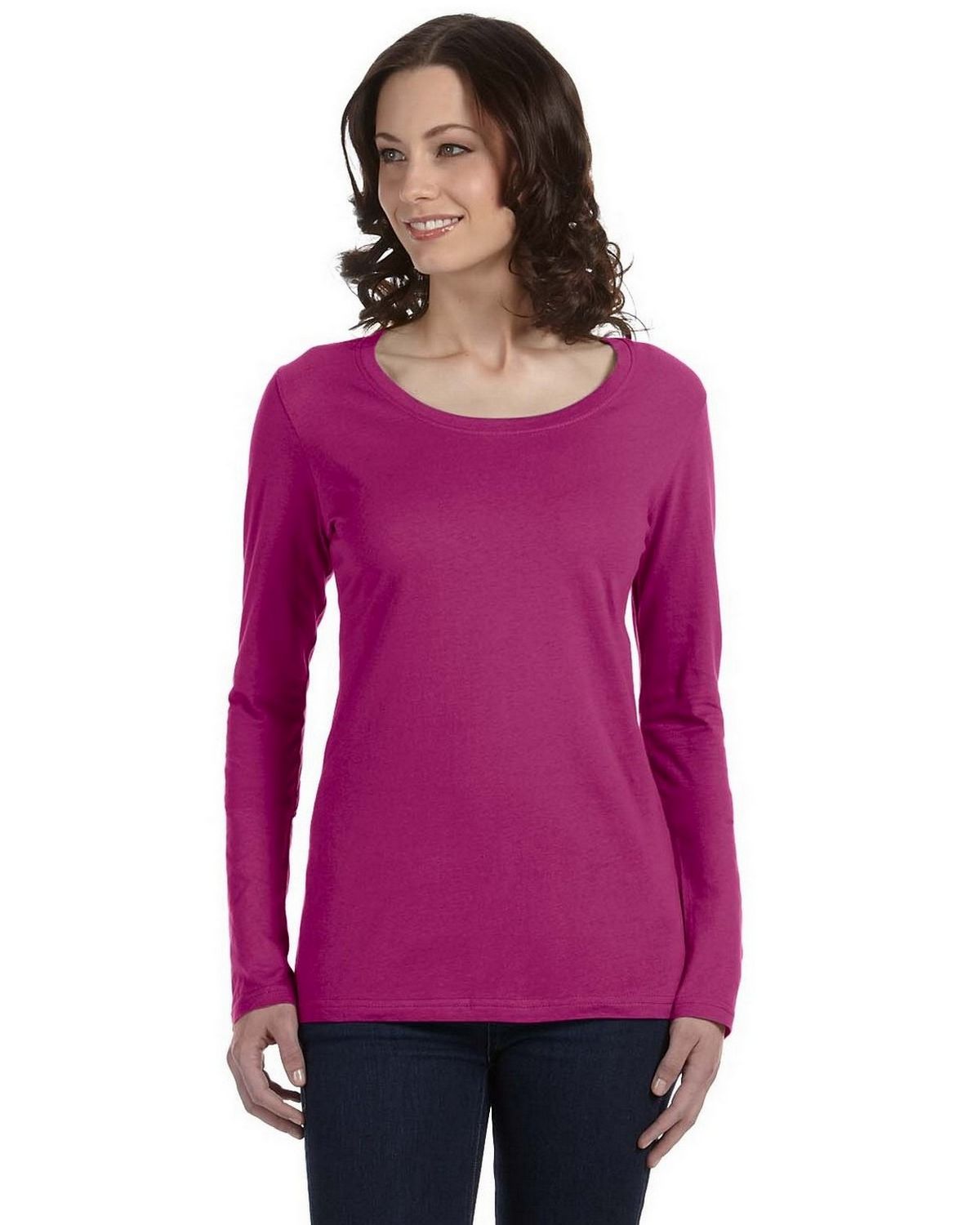 Anvil 399 Ladies Sheer Long-Sleeve Scoop Neck T-Shirt - ApparelnBags.com