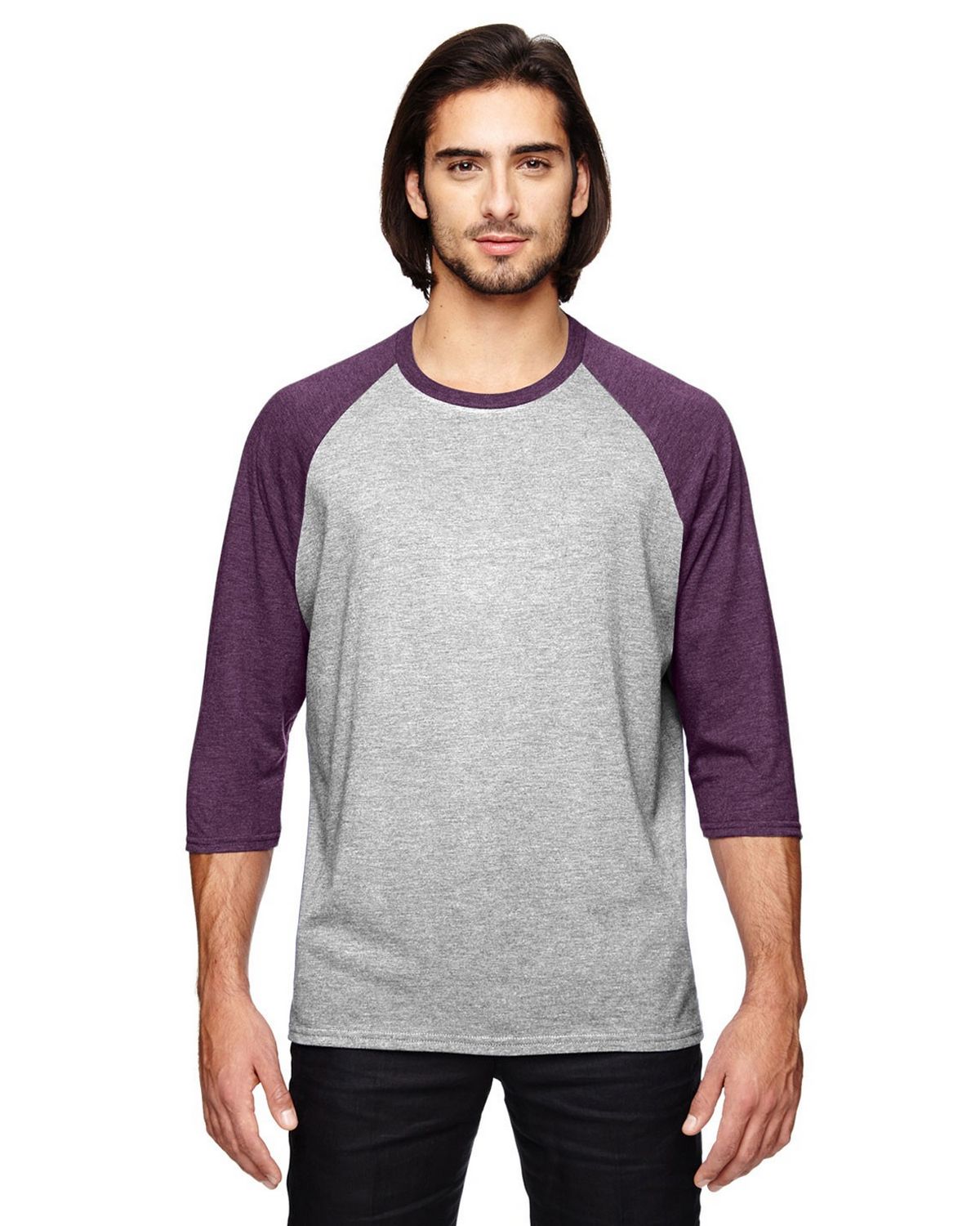 Anvil 6755 Triblend 3/4 Sleeve Raglan T-Shirt - ApparelnBags.com