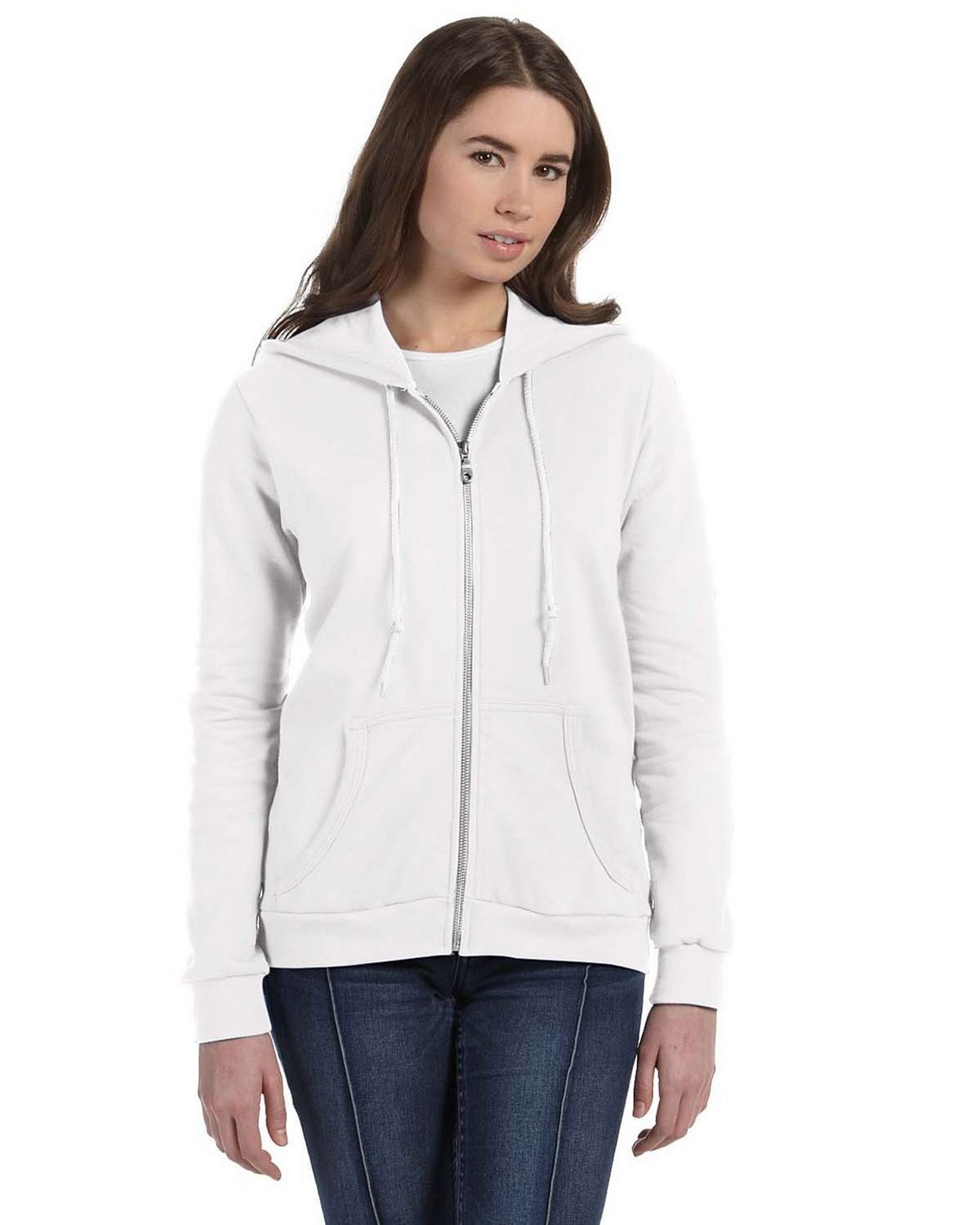 Anvil 71600FL Ladies Fashion Full-Zip Blended Hooded Sweatshirt ...