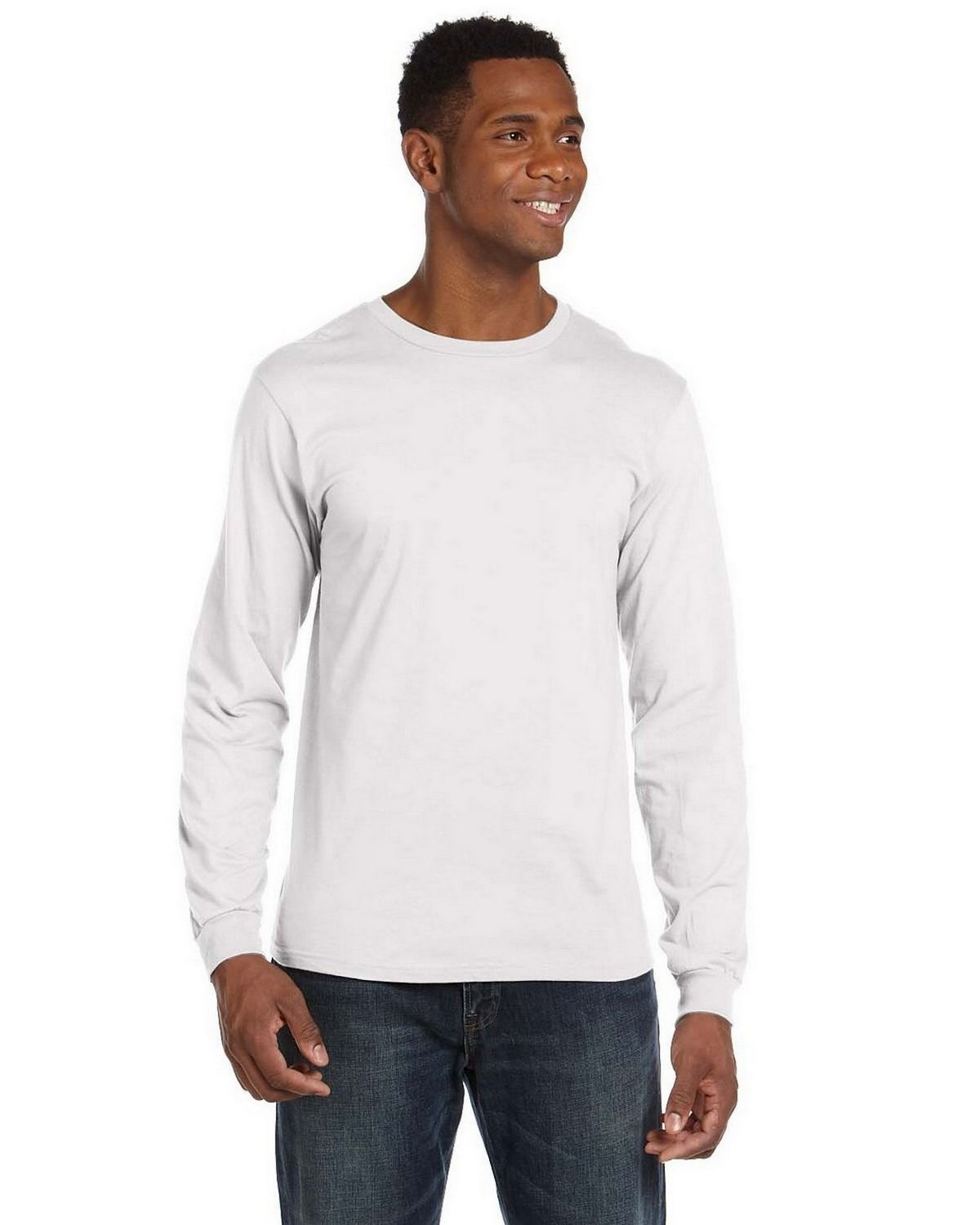 Anvil 949 4.5 oz. Ringspun Cotton Long Sleeve Fashion-Fit T-Shirt - ApparelnBags.com