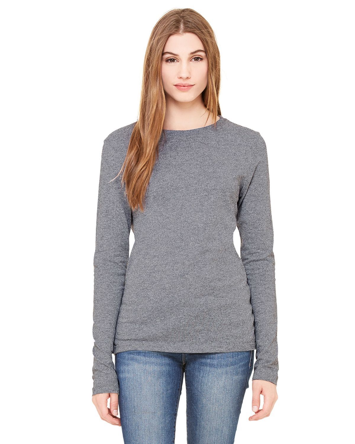 Buy Bella + Canvas B6500 Ladies Long-Sleeve Crew Neck Jersey T-Shirt