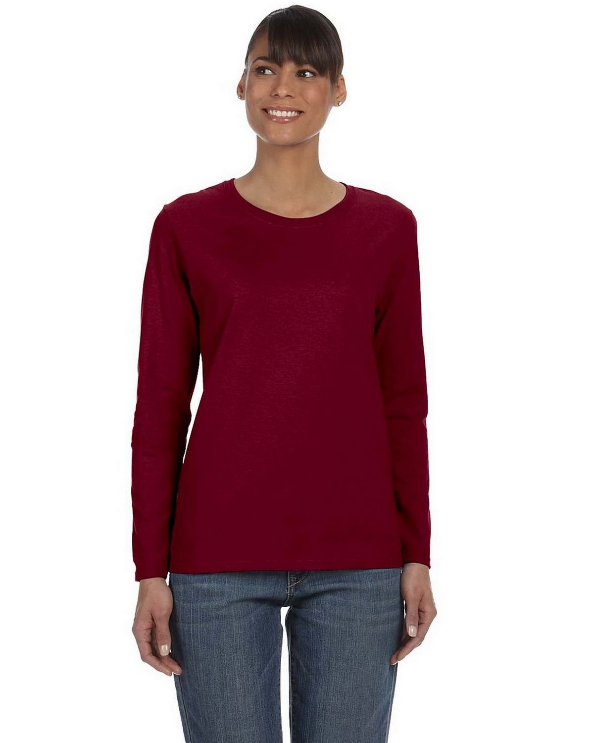 Buy Gildan 5400L Missy Fit Heavy Cotton Fit Long Sleeve T Shirt