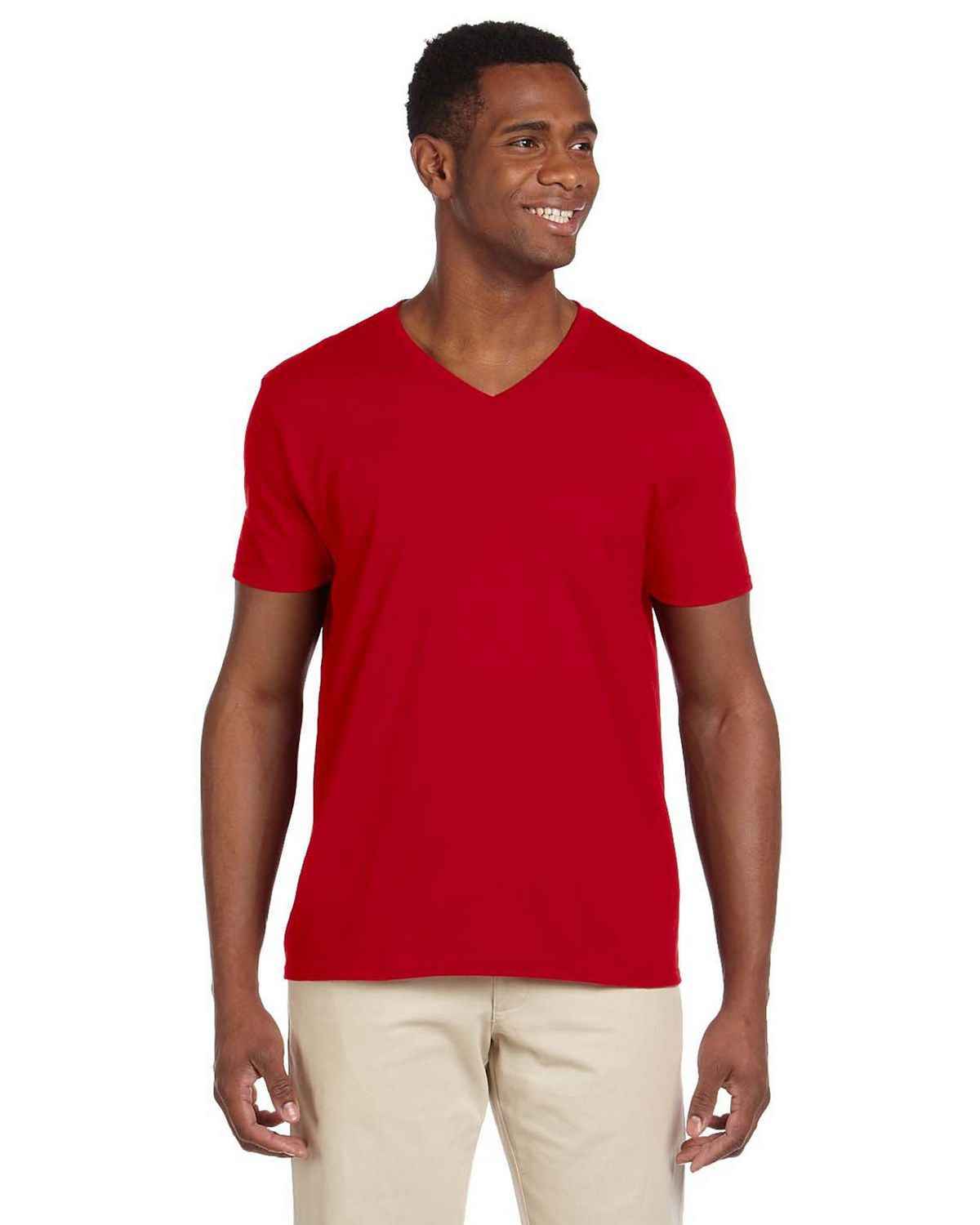 Gildan 64V00 GD Adult V Neck Tee - ApparelnBags.com