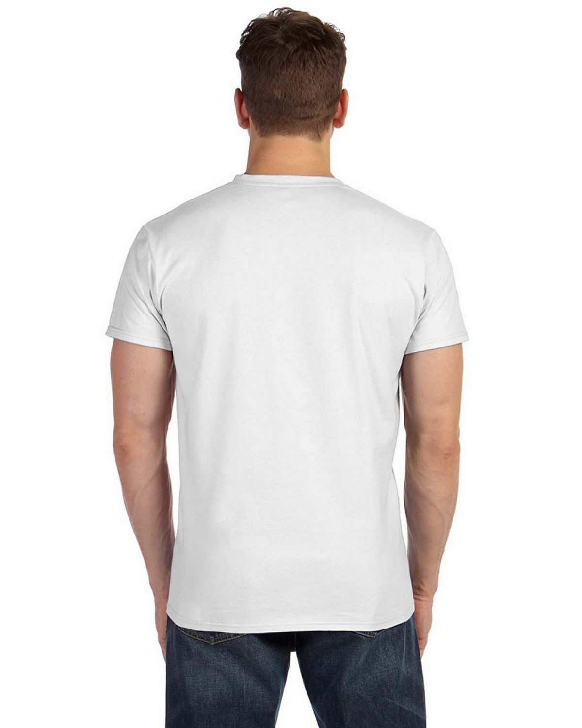 Hanes 498V 100% Ringspun Cotton V Neck T Shirt