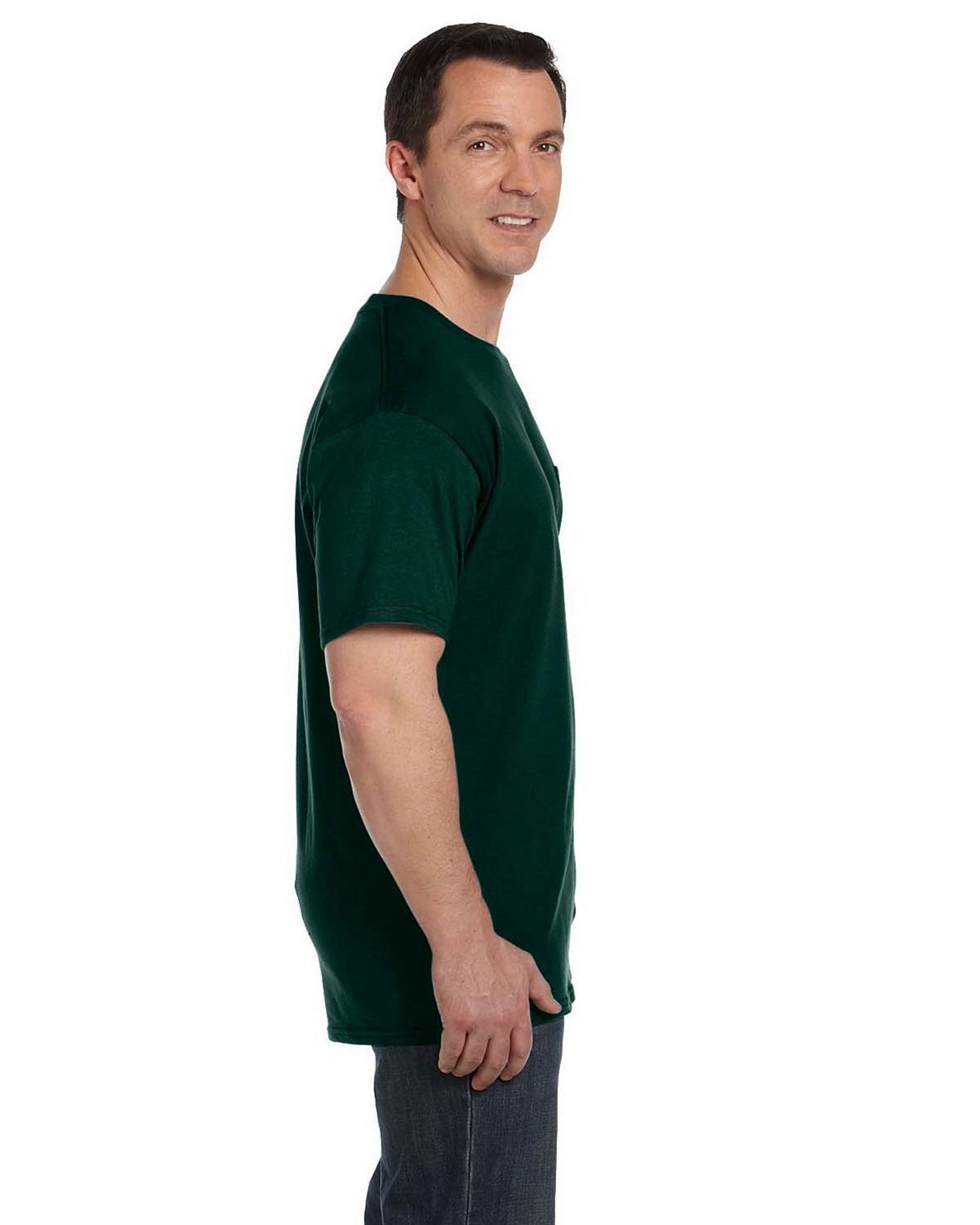 Hanes 5190 100% Cotton Pocket Tee - ApparelnBags.com