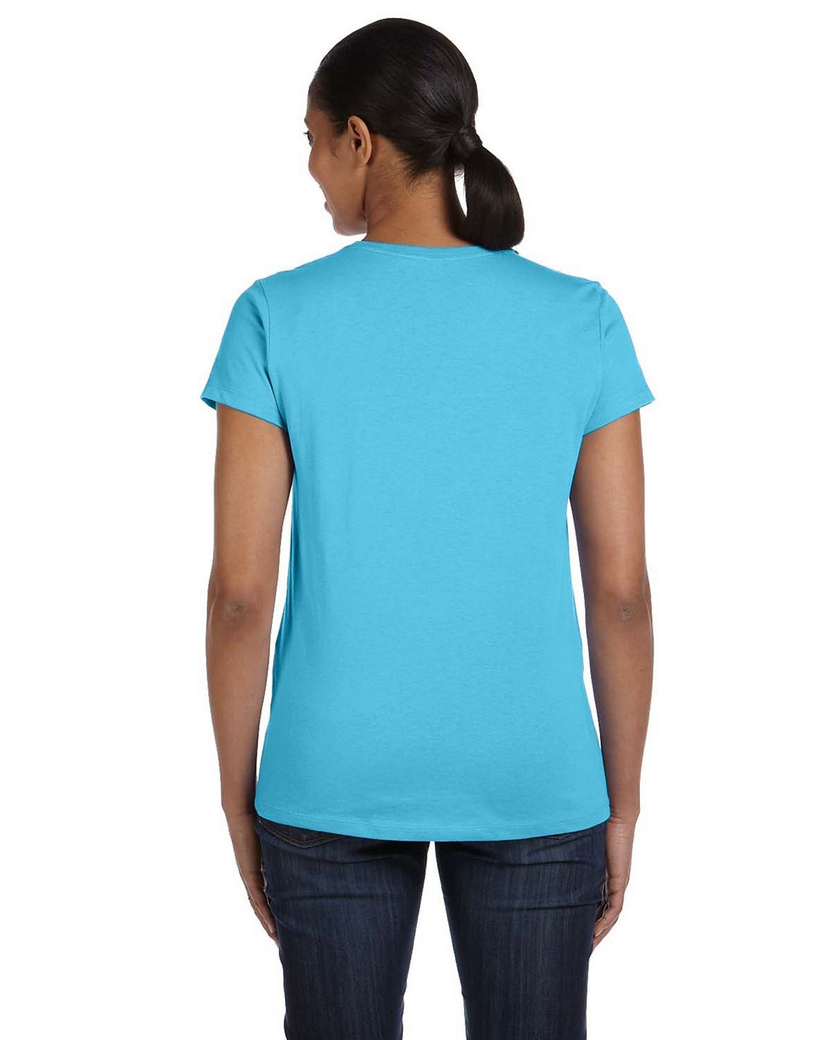 Hanes 5680 Ladies ComfortSoft Cotton T Shirt - ApparelnBags.com