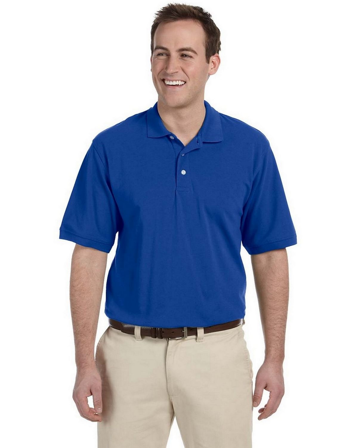 Harriton M265 Men’s Easy Blend Polo - ApparelnBags.com