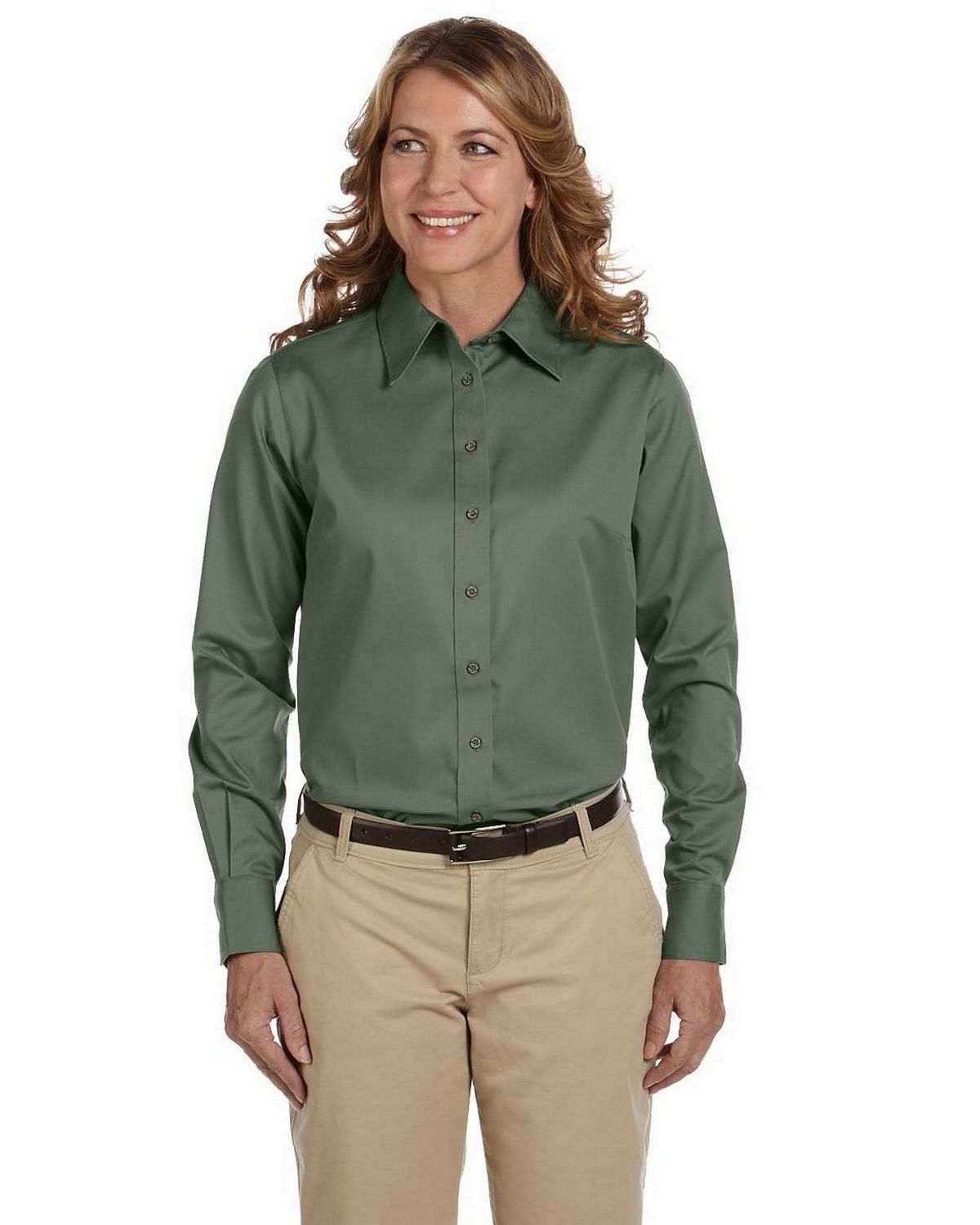 Harriton M500W Ladies Twill Shirt with Stain Release - ApparelnBags.com
