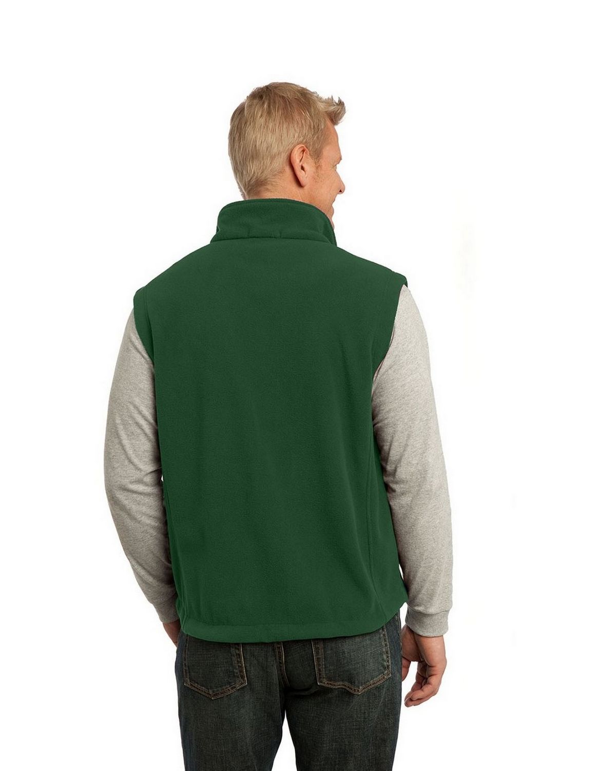 mens green fleece vest