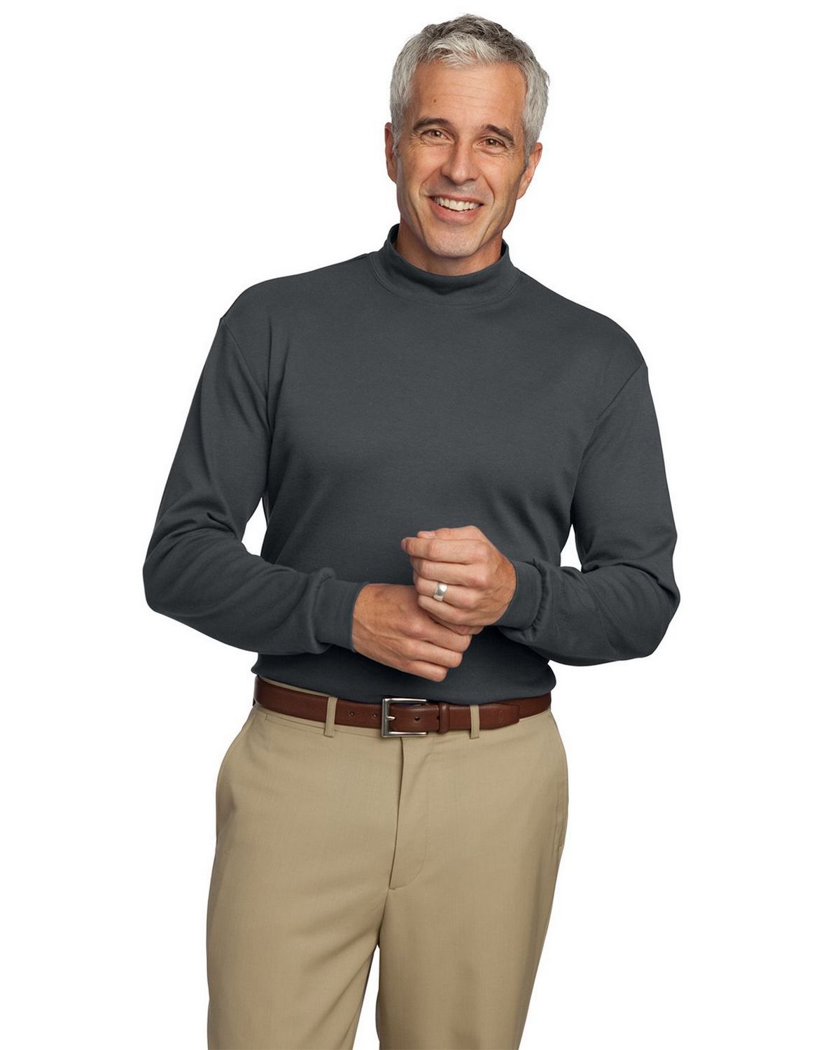 port authority interlock knit mock turtleneck