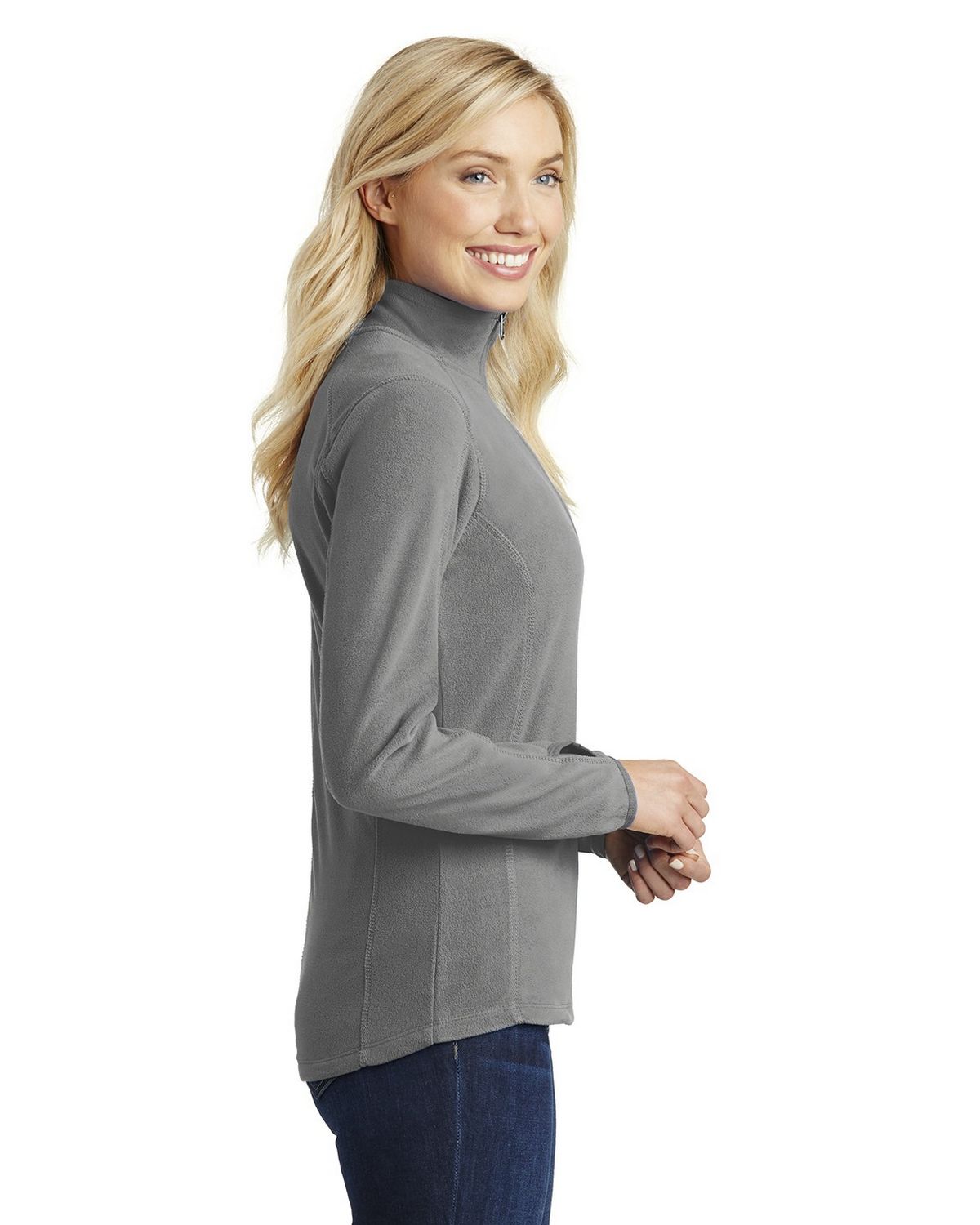Port Authority L224 Ladies Microfleece 1/2-Zip Pullover - ApparelnBags.com