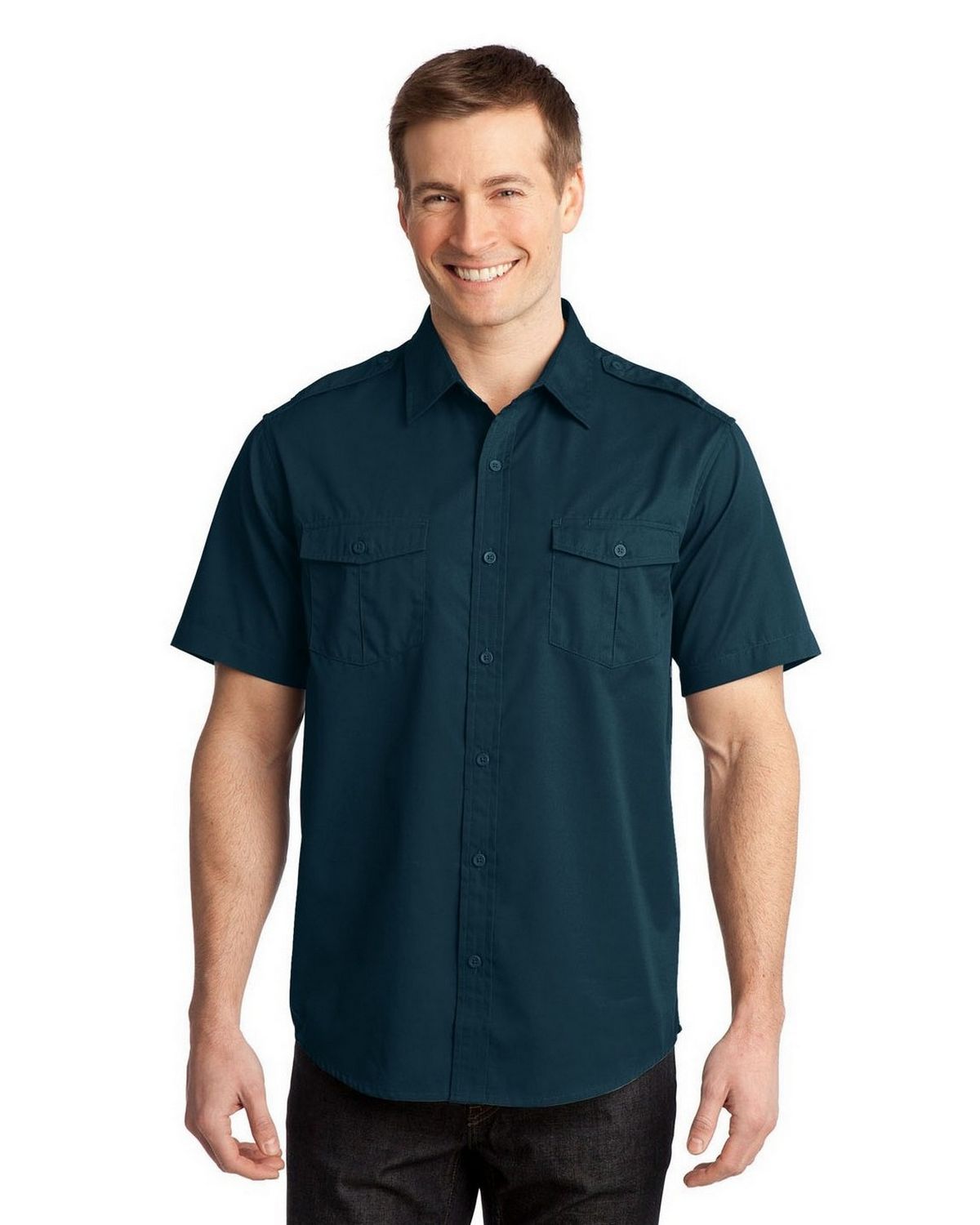Port Authority S648 Stain-Resistant Short Sleeve Twill Shirt ...