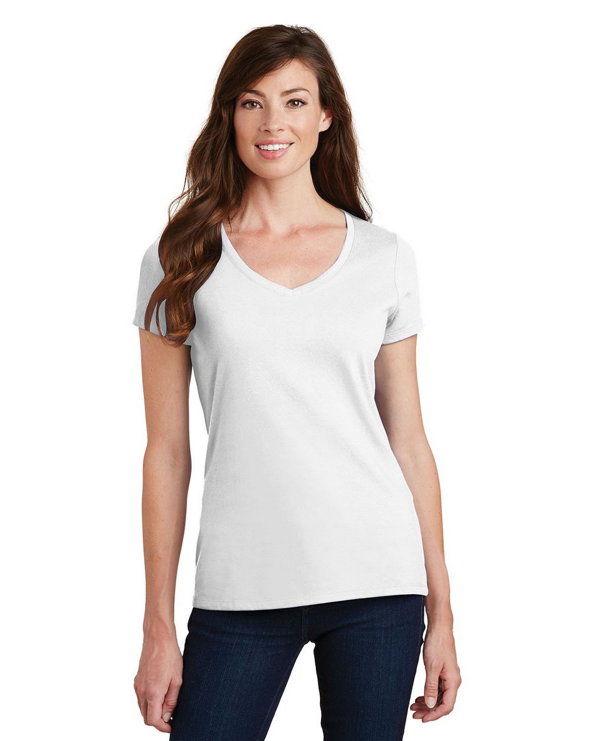 Size Chart for Port & Company LPC450V Ladies Fan Favorite V-Neck Tee