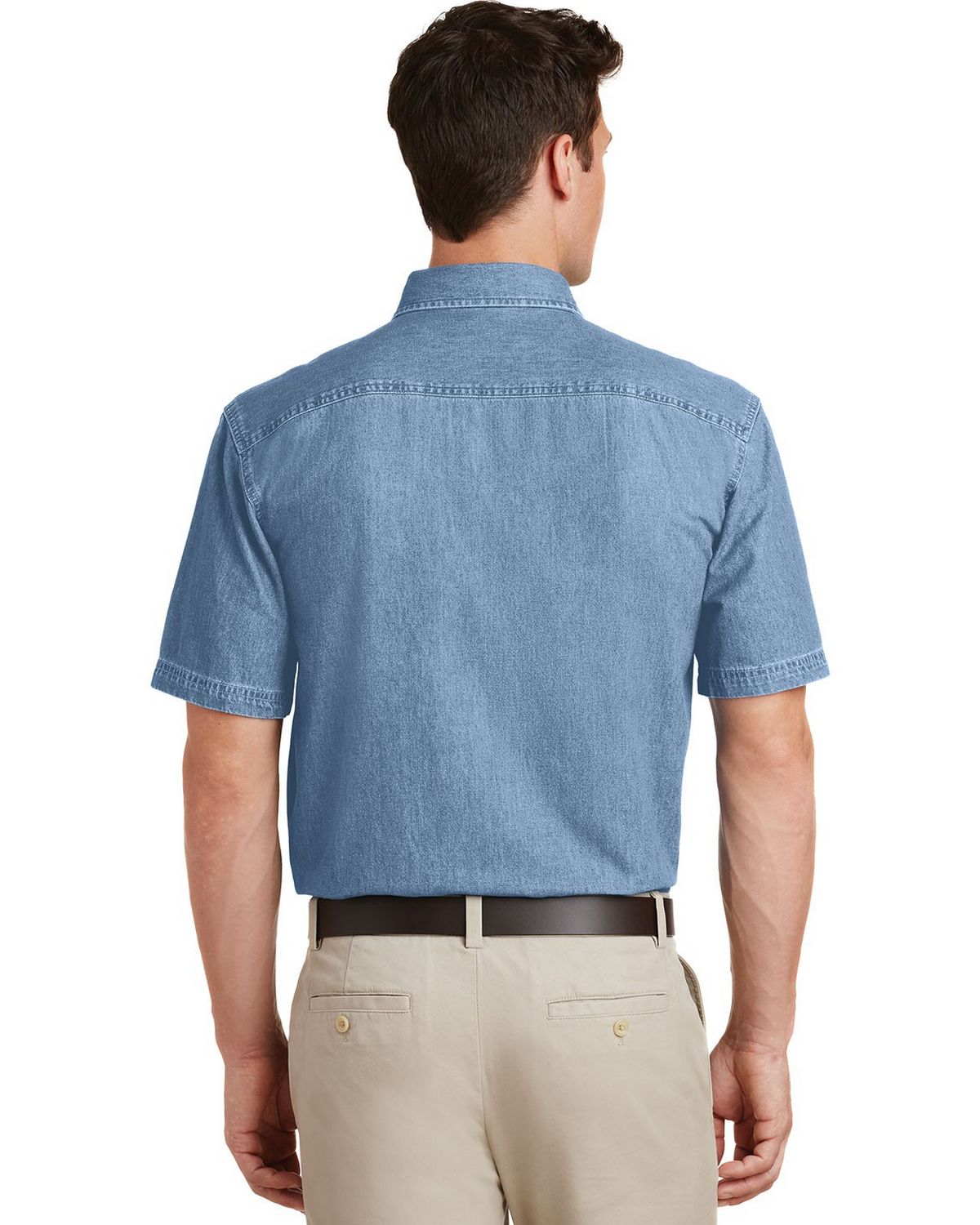 Port & Company SP11 Short Sleeve Value Denim Shirt - ApparelnBags.com