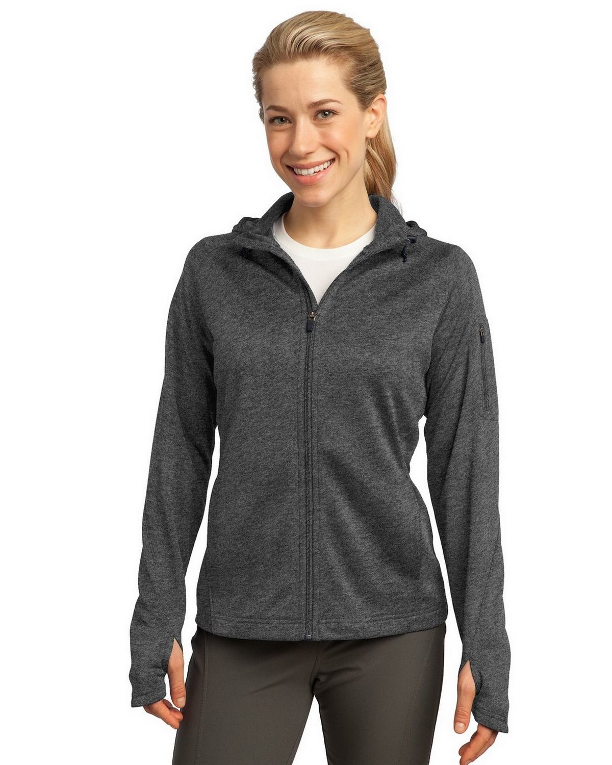 Sport-Tek L248 Ladies Tech Fleece Full-Zip Hooded Jacket by Port ...