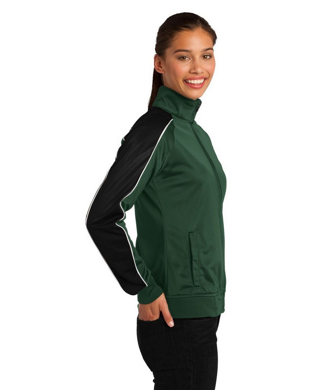 Buy SportTek LST92 Ladies Piped Tricot Track Jacket by Port Authority
